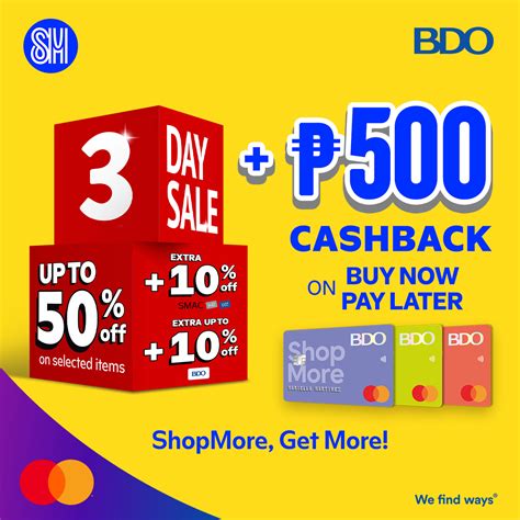 bdo deals cashback|BDO Buy Now, Pay Later .
